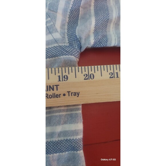 Roxy Paradise Calling Woven Poncho Hoodie - Blue Stripes - Women's Size M - Picture 8 of 9